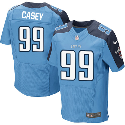 Men's Elite Jurrell Casey Nike Jersey Light Blue Home - #99 NFL Tennessee Titans